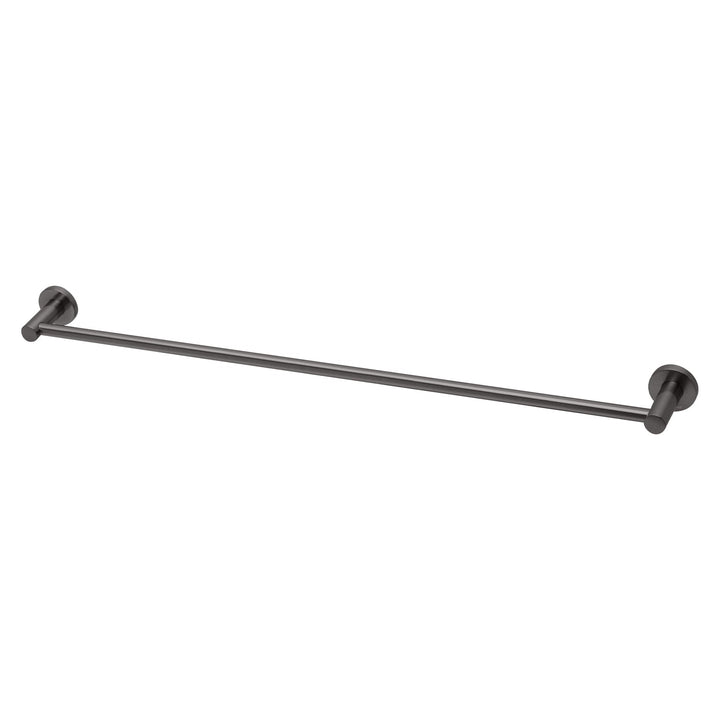 Radii Single Towel Rail 800mm Round Plate - Brushed Carbon