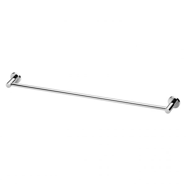 Radii Single Towel Rail 800mm Round Plate - Chrome