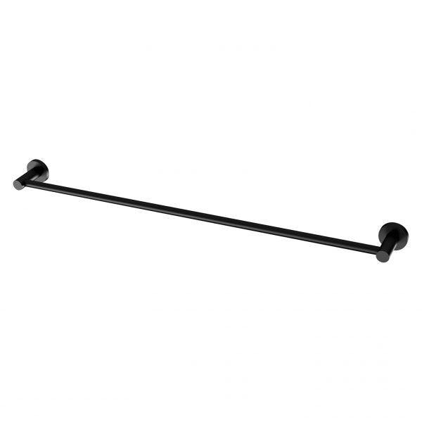 Radii Single Towel Rail 800mm Round Plate - Matte Black