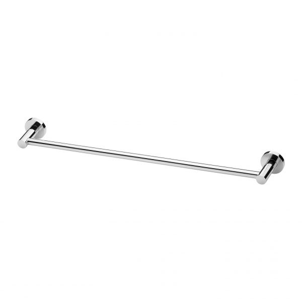 Radii Single Towel Rail 600mm Round Plate - Chrome