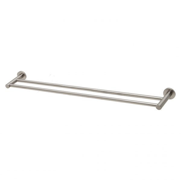Radii Double Towel Rail 800mm - Brushed Nickel