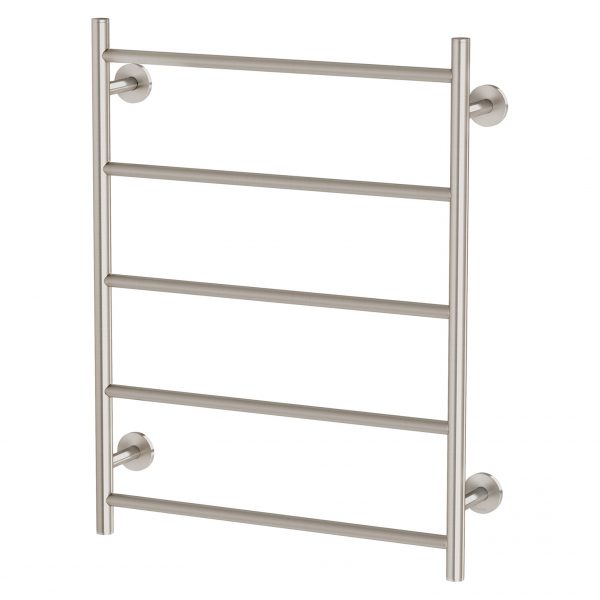 Radii Heated Towel Ladder 550 x 740mm Round Plate - Brushed Nickel