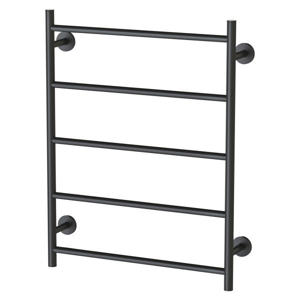 Radii Heated Towel Ladder 550 x 740mm Round Plate - Matte Black