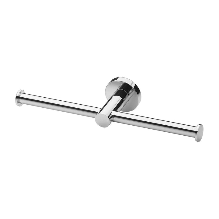 Radii Double Toilet Roll Holder Round Plate - Chrome
