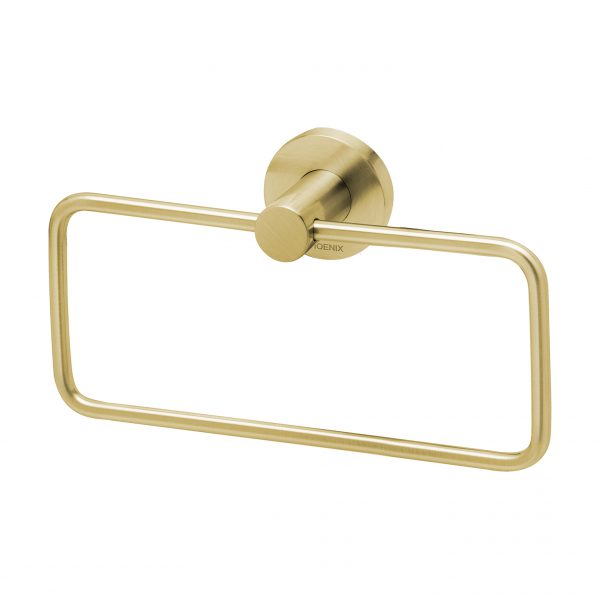 Radii Hand Towel Holder Round Plate - Brushed Gold