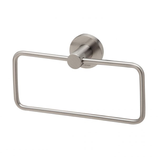 Radii Hand Towel Holder Round Plate - Brushed Nickel