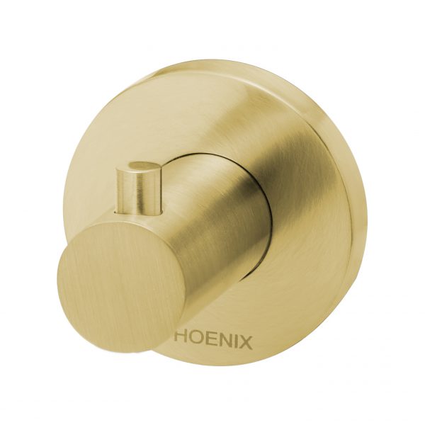 Radii Robe Hook Round Plate - Brushed Gold