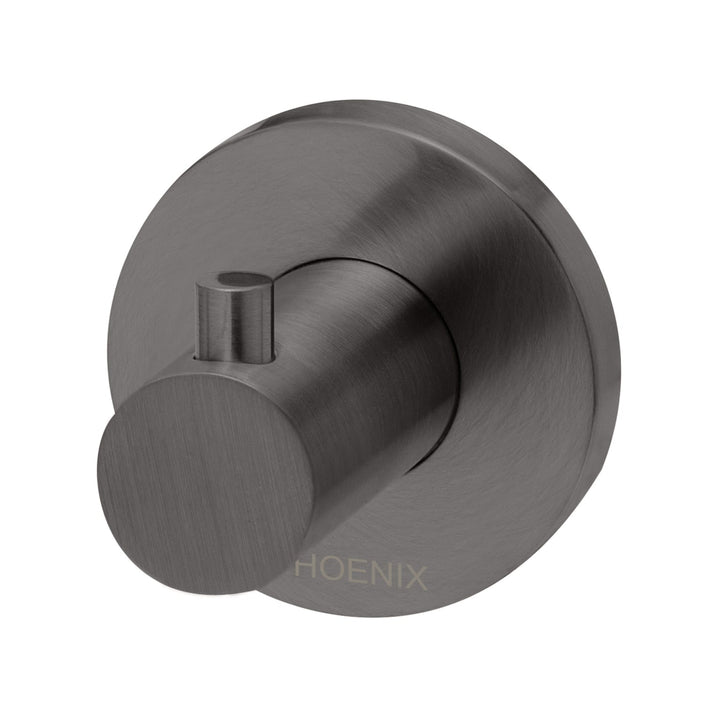 Radii Robe Hook Round Plate - Brushed Carbon