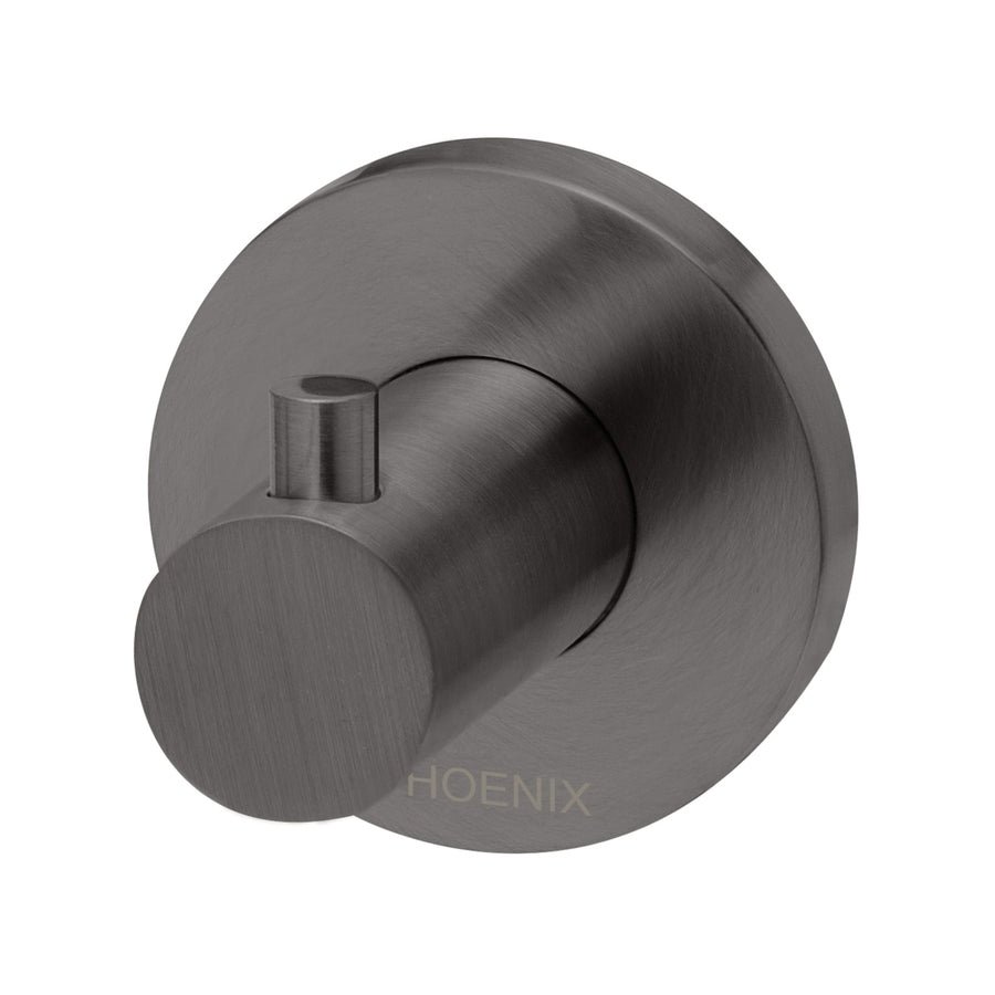 Radii Robe Hook Round Plate - Brushed Carbon