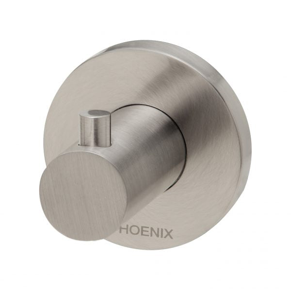 Radii Robe Hook Round Plate - Brushed Nickel