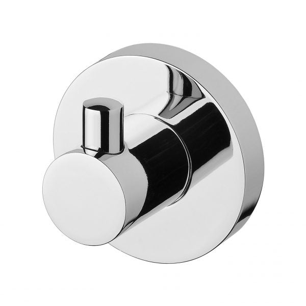 Radii Robe Hook Round Plate - Chrome