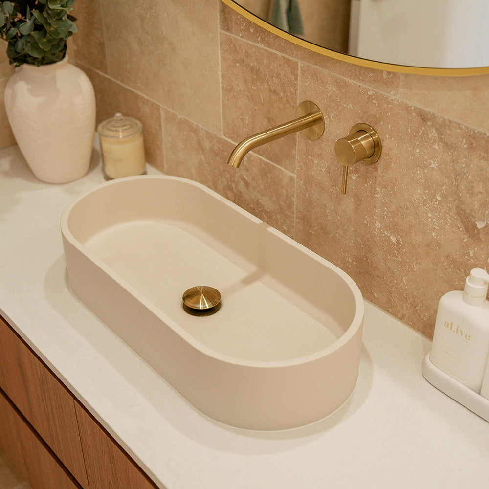 Jada Pill Concrete Above Counter Basin - Warm White