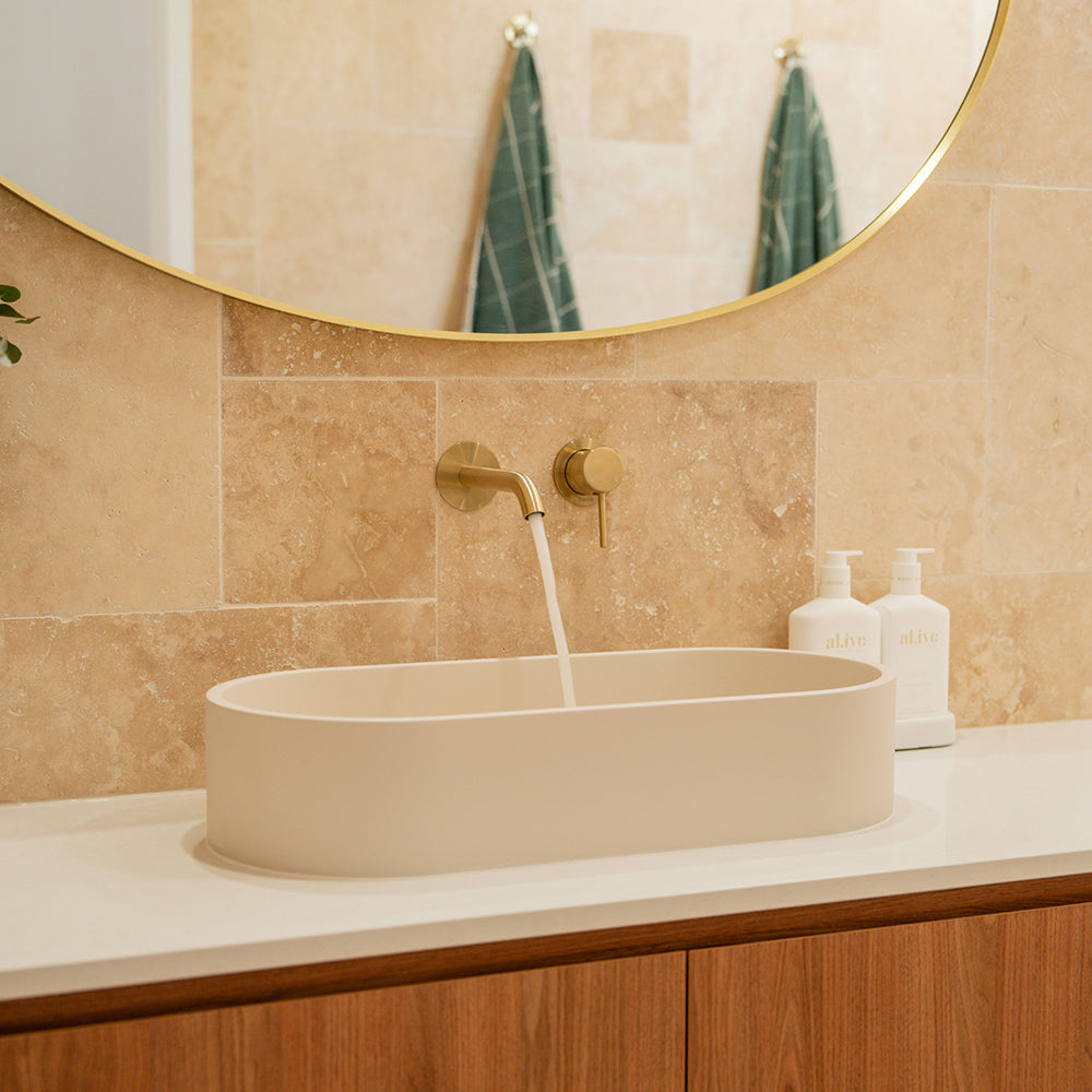 Jada Pill Concrete Above Counter Basin - Warm White