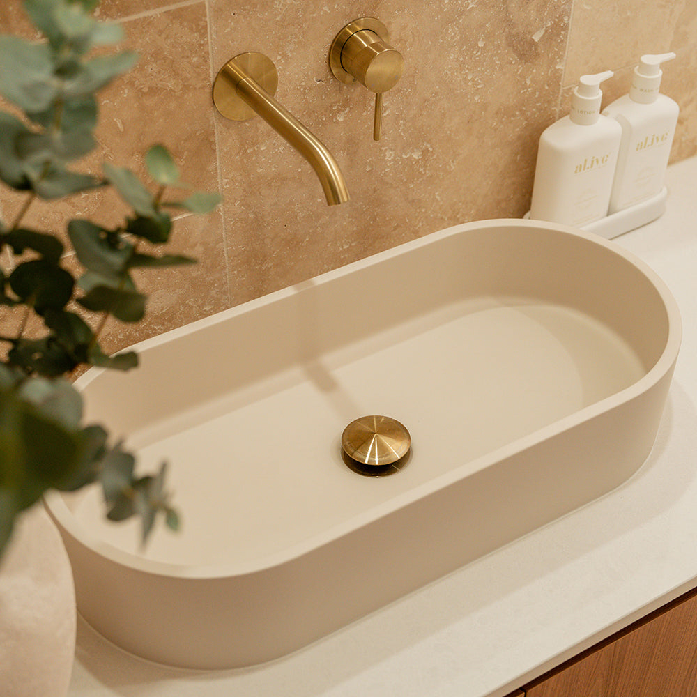 Jada Pill Concrete Above Counter Basin - Warm White