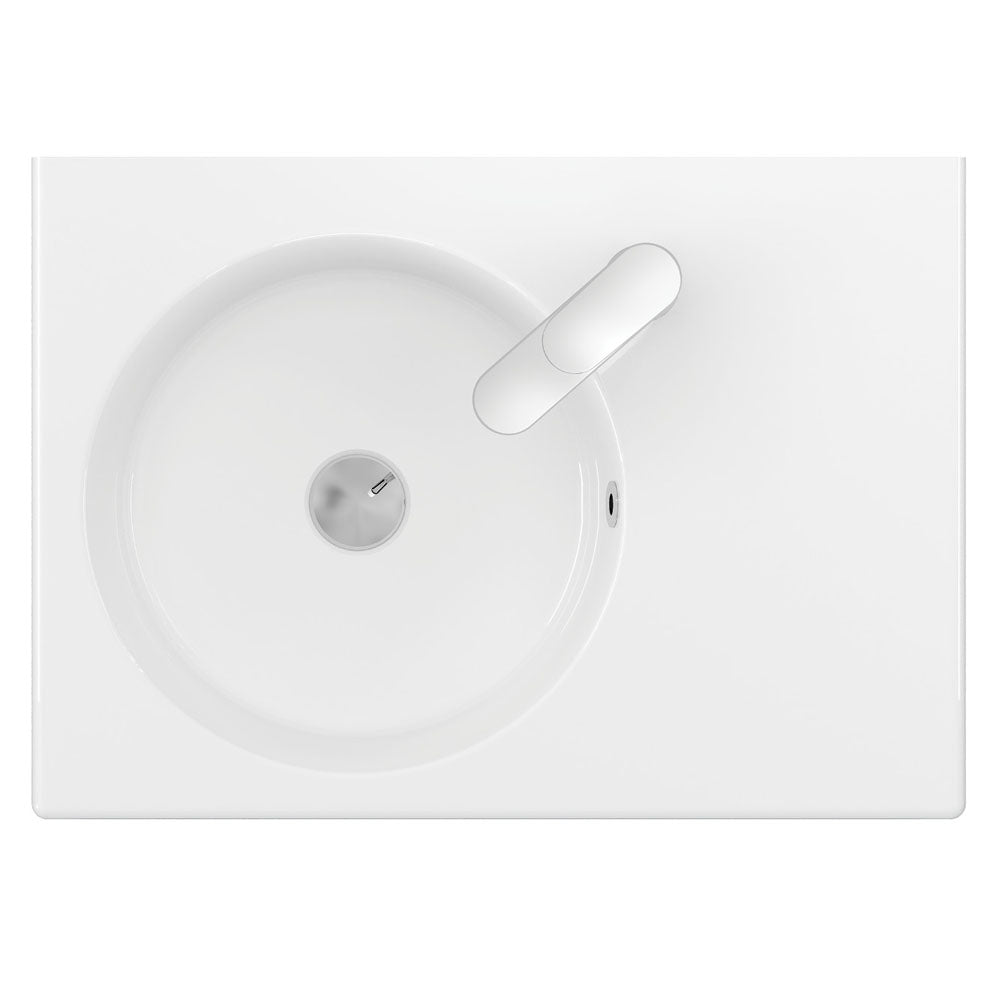 Reba Left Bowl Wall Basin - Gloss White