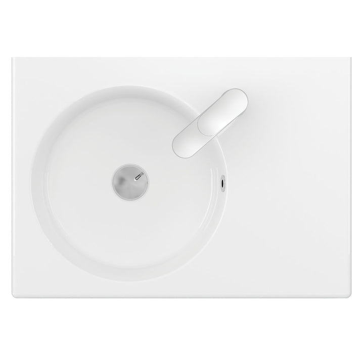 Reba Left Bowl Wall Basin - Gloss White