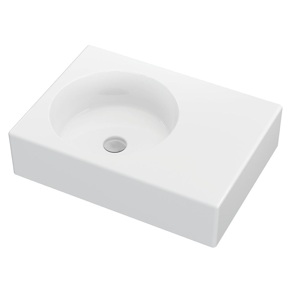 Reba Left Bowl Wall Basin - Gloss White