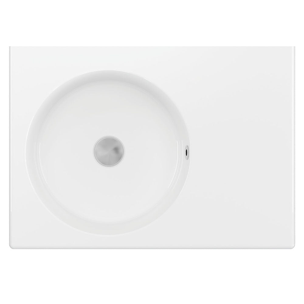 Reba Left Bowl Wall Basin - Gloss White