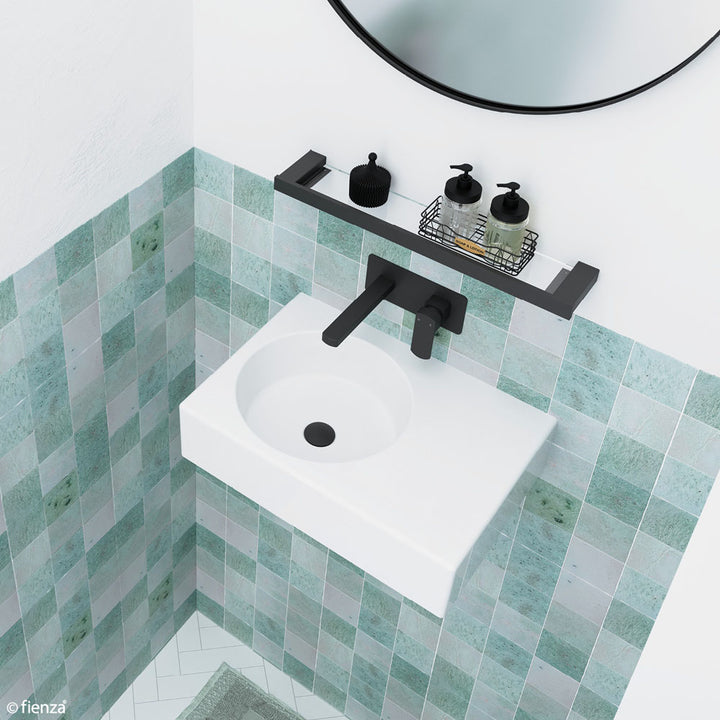 Reba Left Bowl Wall Basin - Gloss White