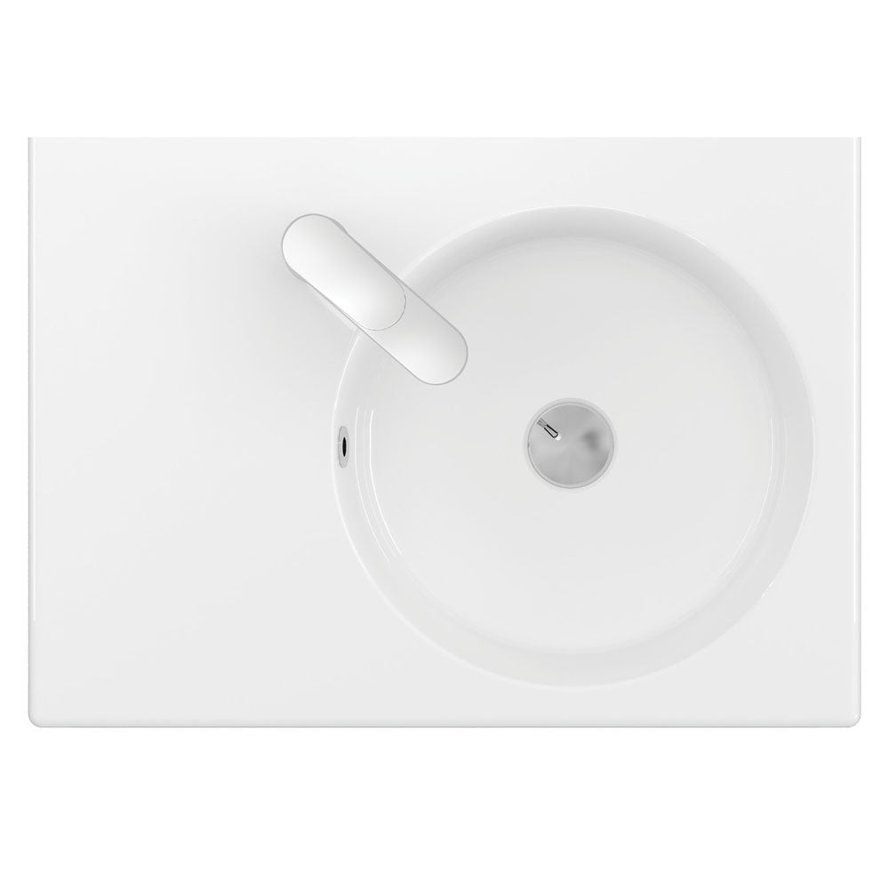 Reba Right Bowl Wall Basin - Gloss White