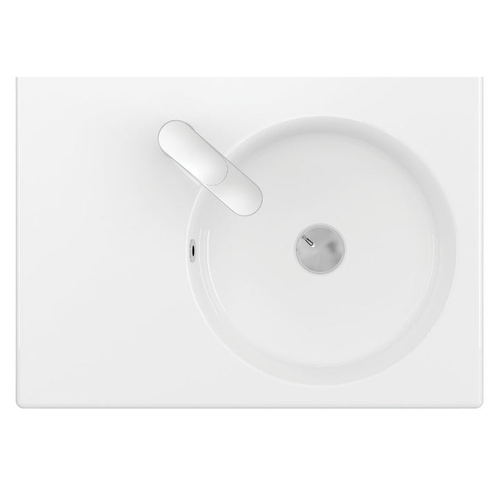 Reba Right Bowl Wall Basin - Gloss White