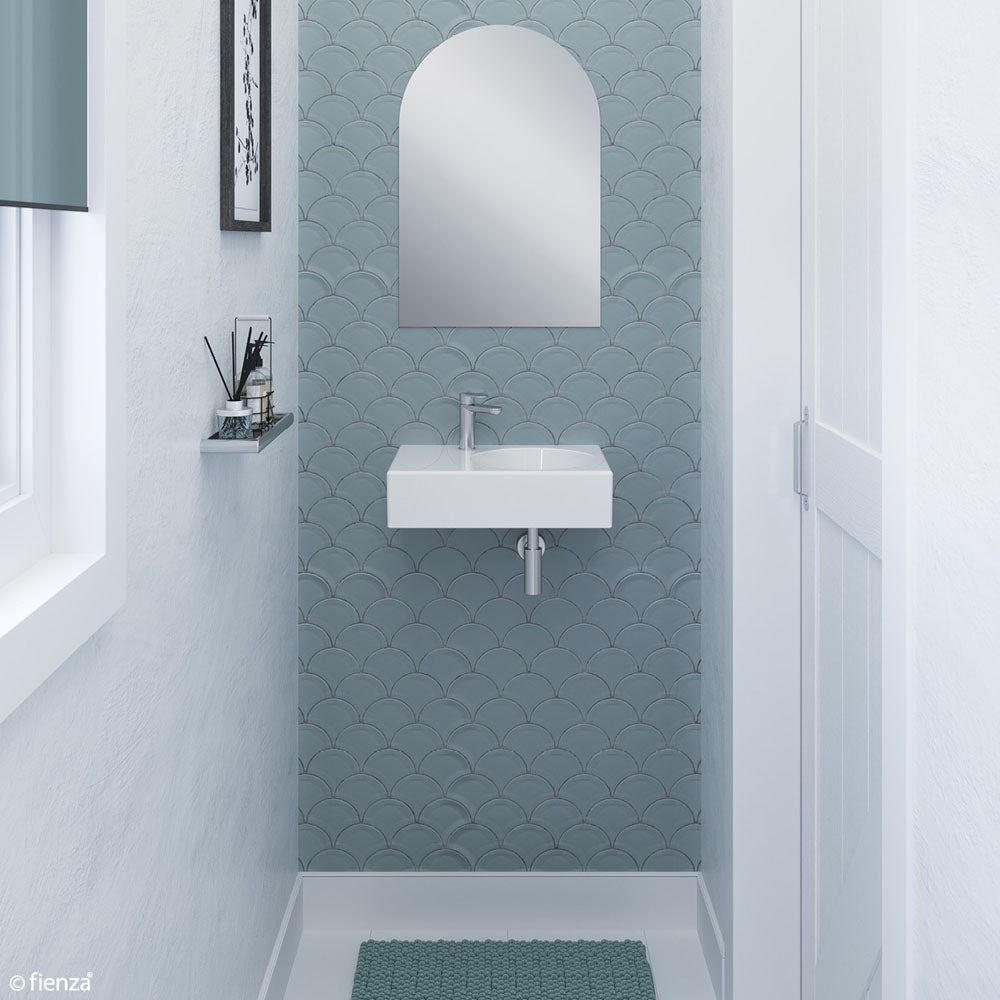 Reba Right Bowl Wall Basin - Gloss White