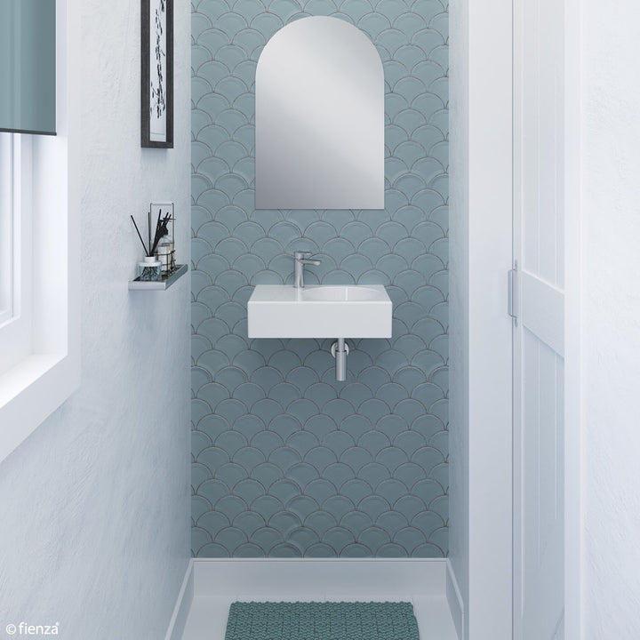Reba Right Bowl Wall Basin - Gloss White