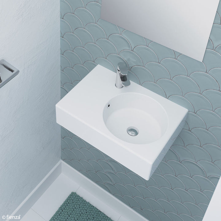 Reba Right Bowl Wall Basin - Gloss White