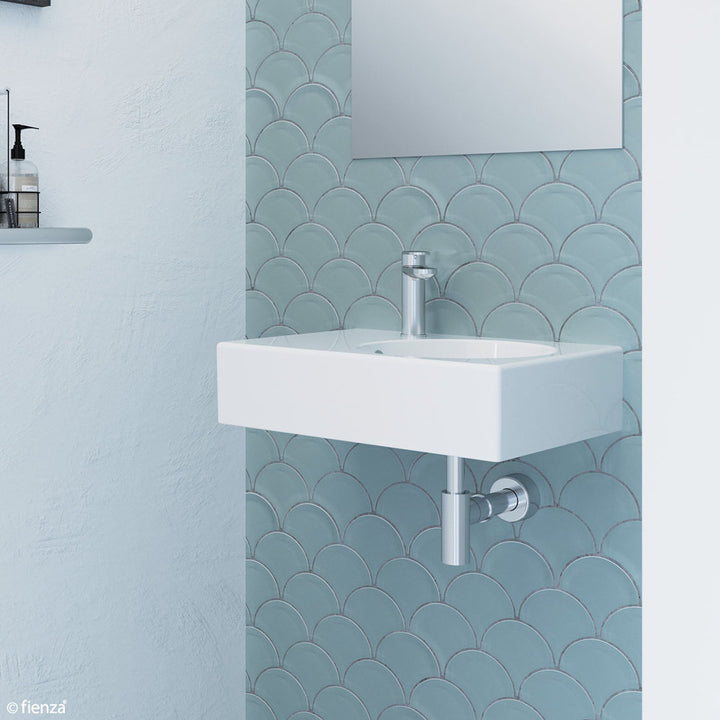 Reba Right Bowl Wall Basin - Gloss White