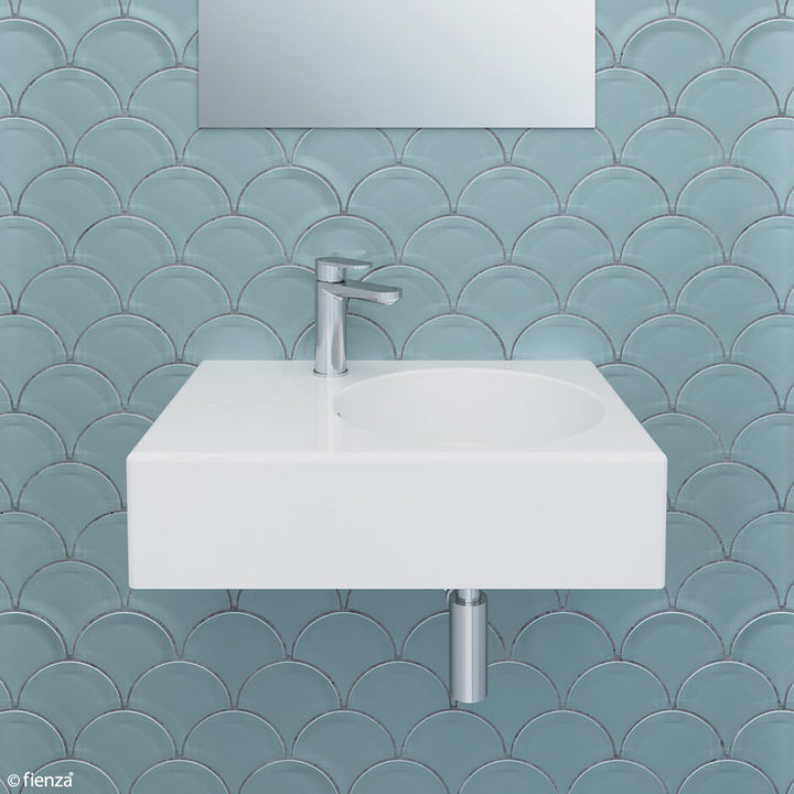 Reba Right Bowl Wall Basin - Gloss White