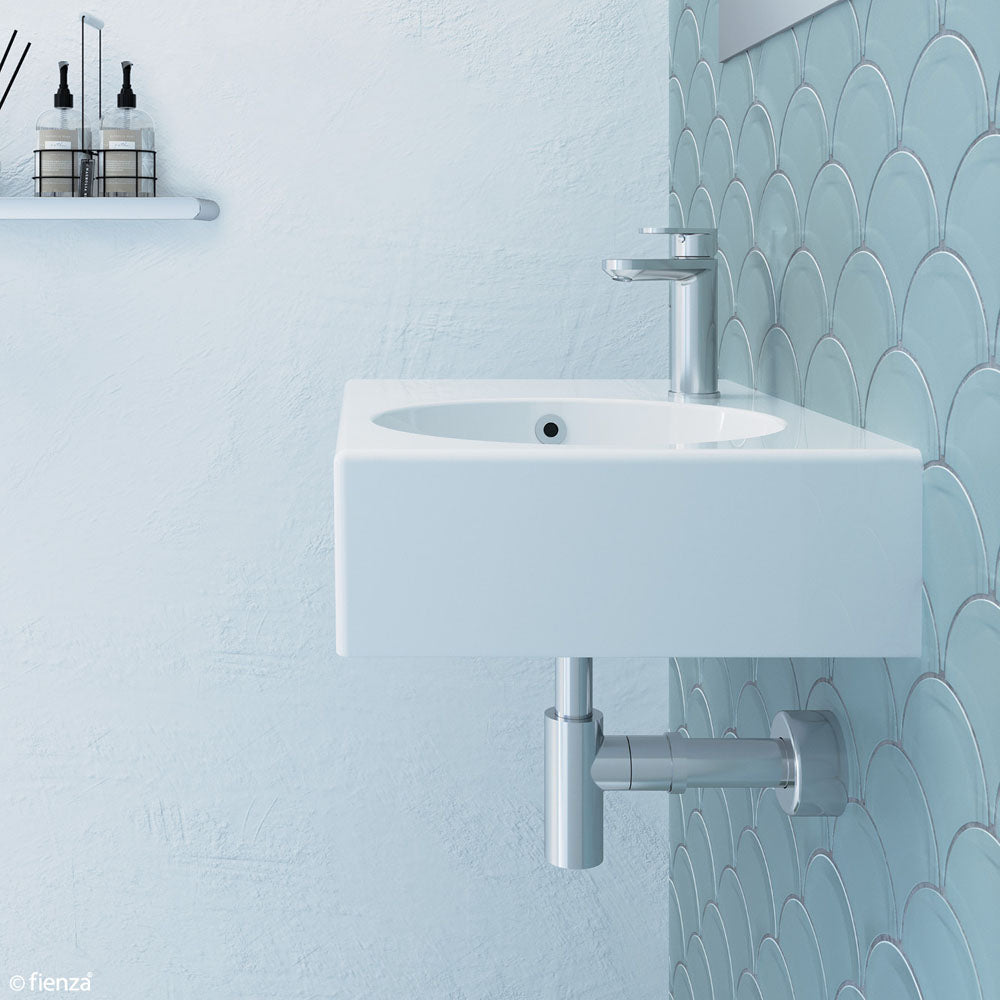 Reba Right Bowl Wall Basin - Gloss White