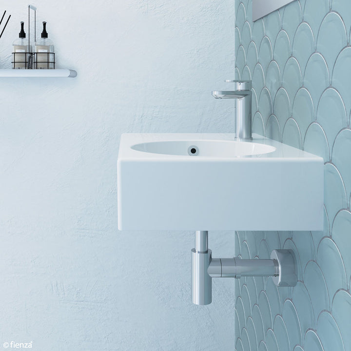 Reba Right Bowl Wall Basin - Gloss White