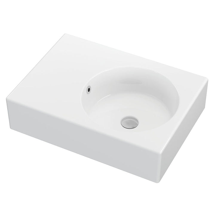 Reba Right Bowl Wall Basin - Gloss White