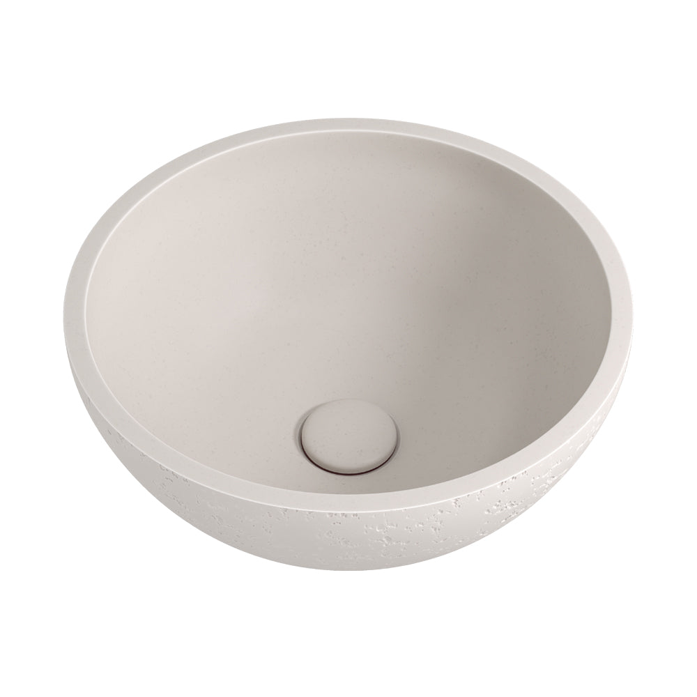 Alba Round Concrete Above Counter Basin - Vanilla