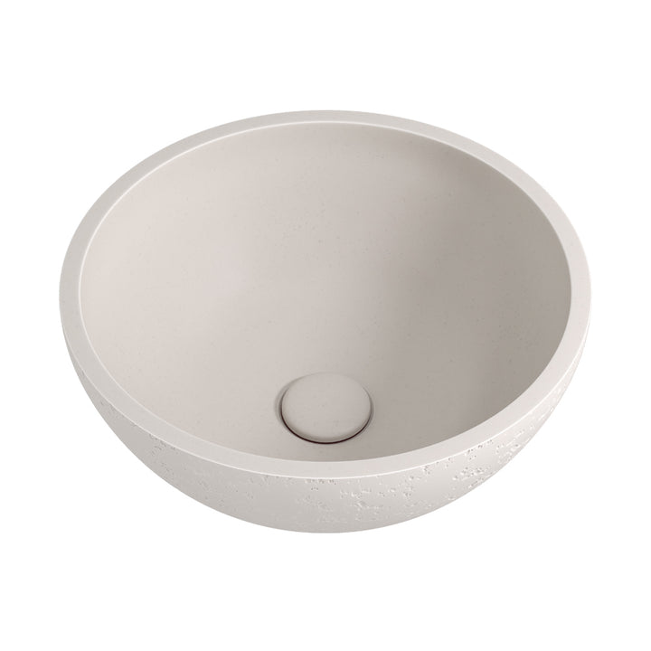 Alba Round Concrete Above Counter Basin - Vanilla