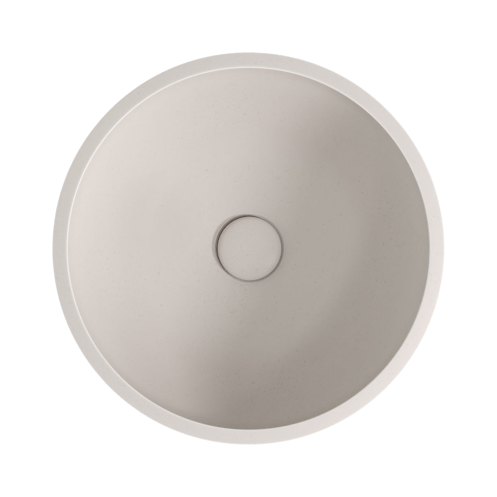 Alba Round Concrete Above Counter Basin - Vanilla