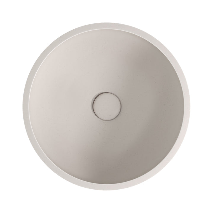 Alba Round Concrete Above Counter Basin - Vanilla