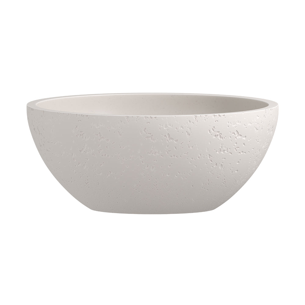 Alba Round Concrete Above Counter Basin - Vanilla