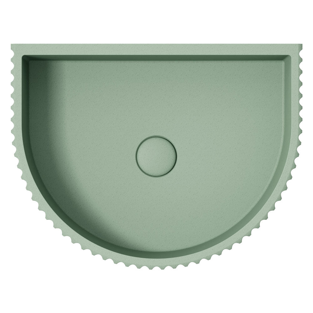 Valentina Fluted Arch Concrete Wall Basin - Sage