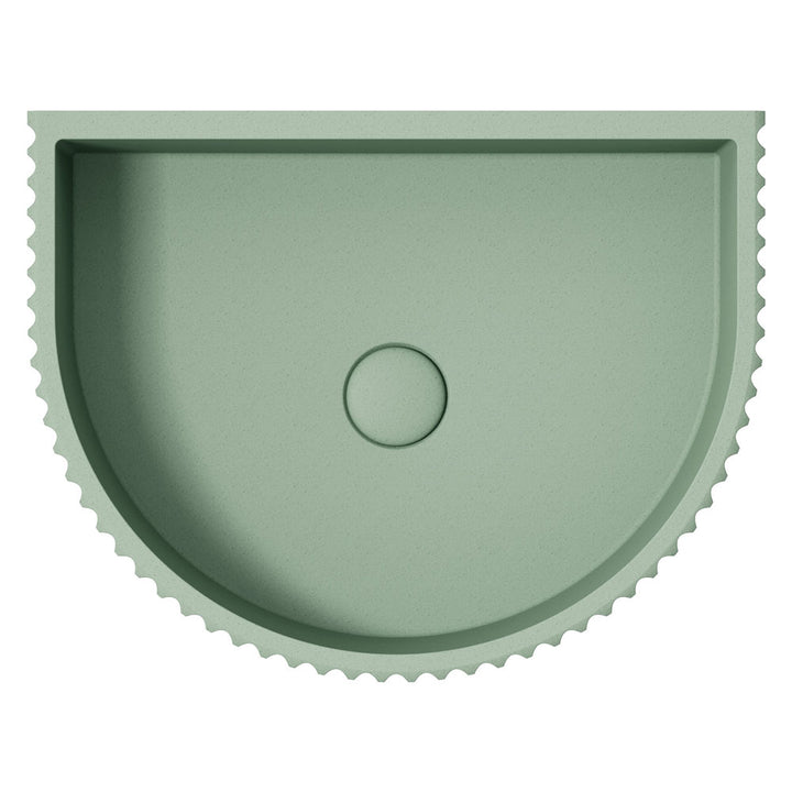Valentina Fluted Arch Concrete Wall Basin - Sage