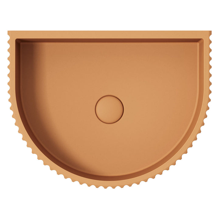 Valentina Fluted Arch Concrete Wall Basin - Tuscan