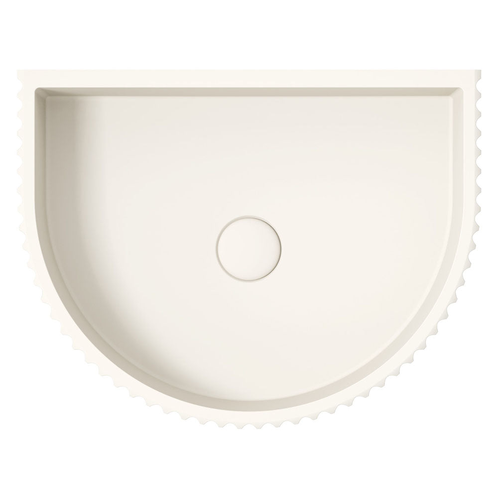Valentina Fluted Arch Concrete Wall Basin - Warm White
