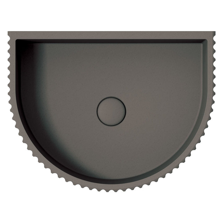 Valentina Fluted Arch Concrete Wall Basin - Warm Grey