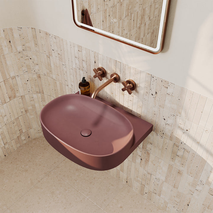 Paloma Pill Concrete Wall Hung Basin - Mulberry