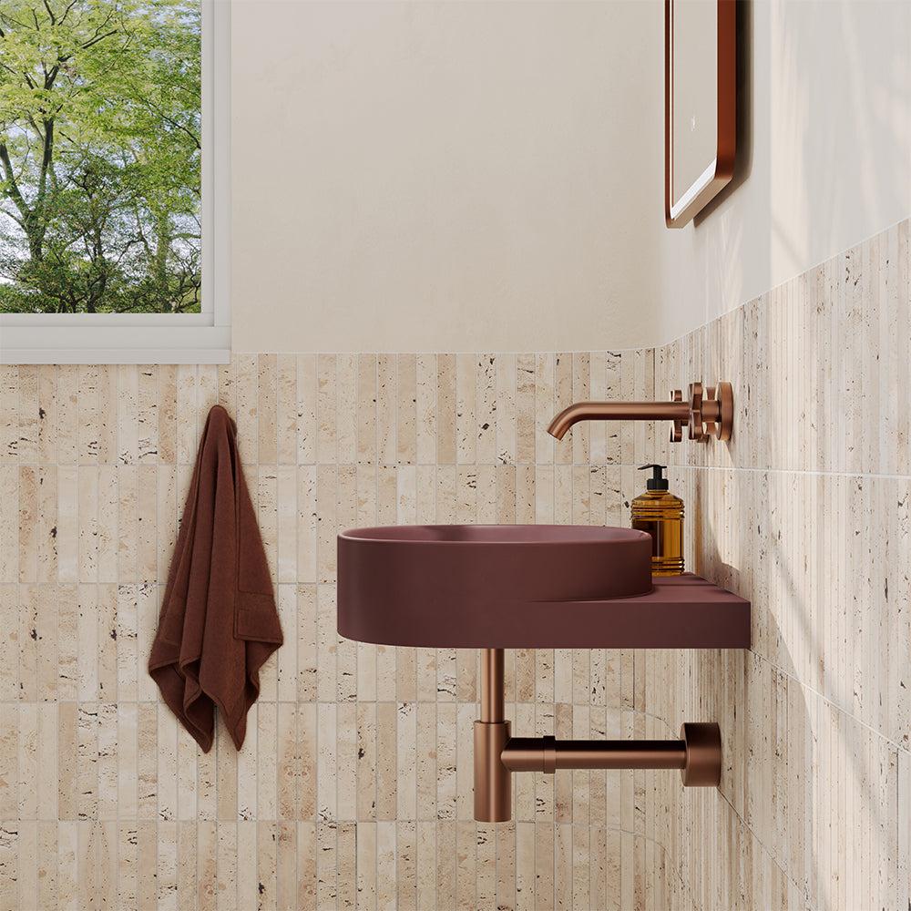 Paloma Pill Concrete Wall Hung Basin - Mulberry