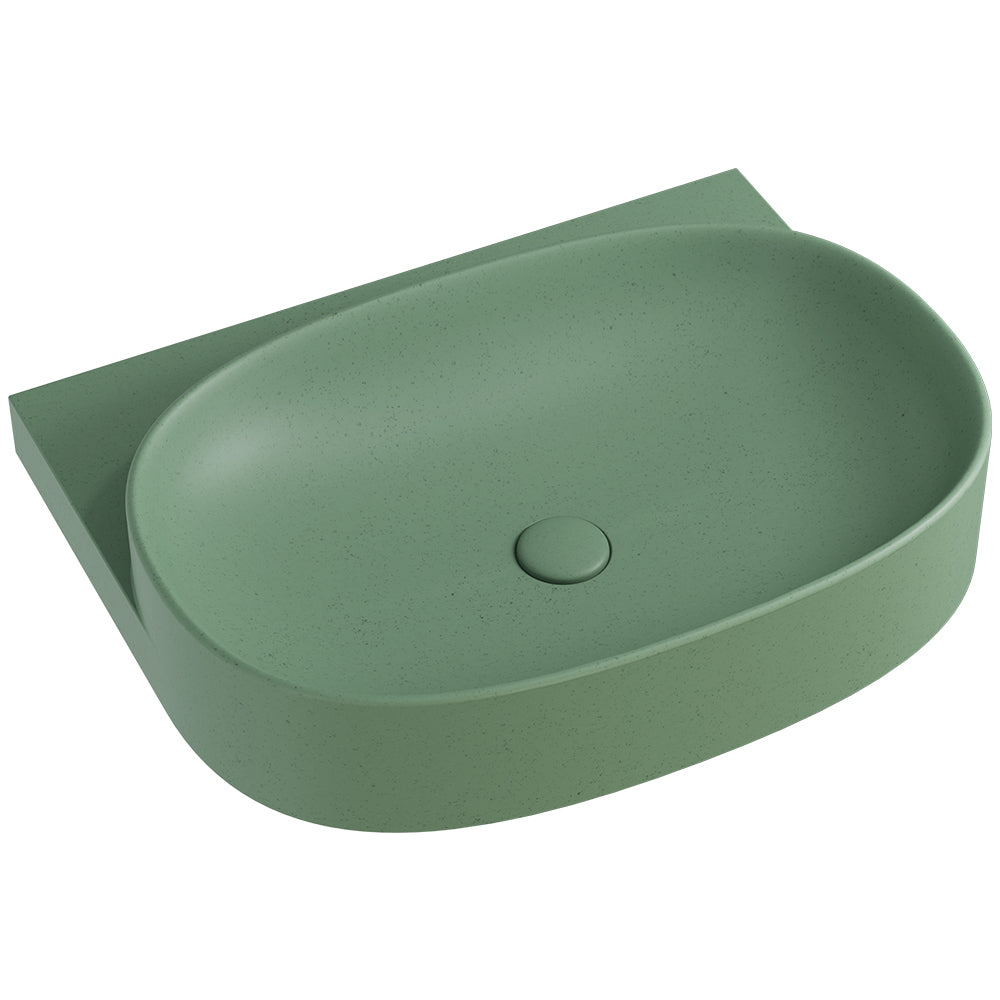 Paloma Pill Concrete Wall Hung Basin - Sage