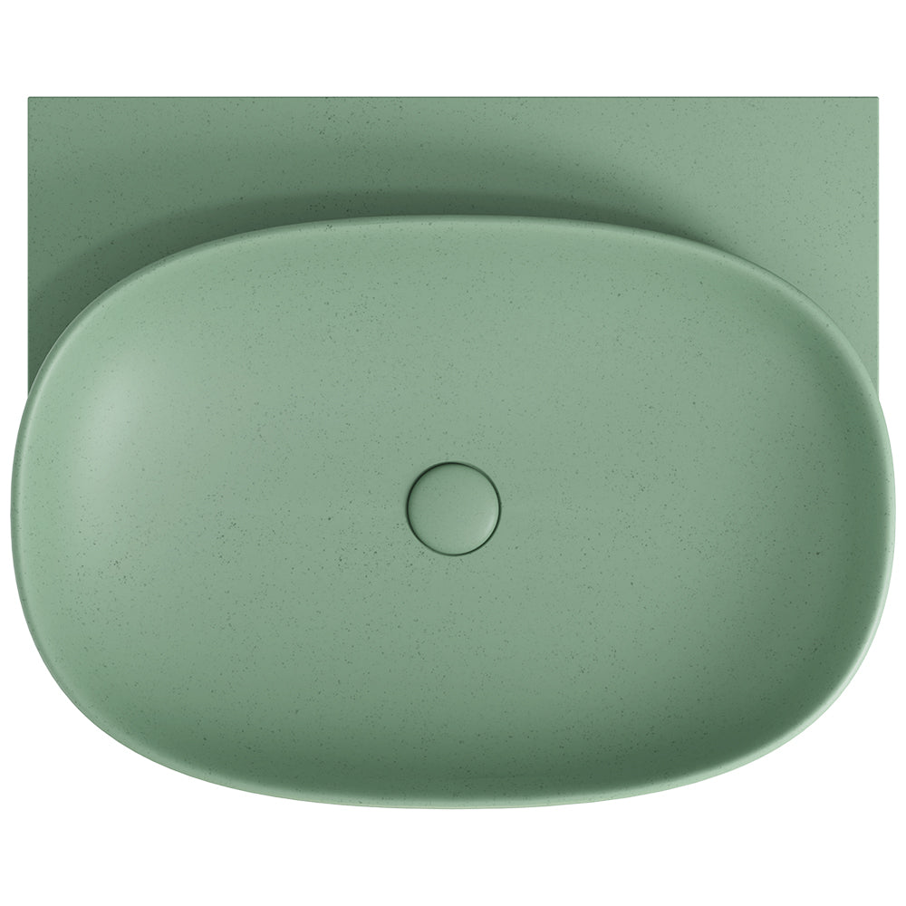 Paloma Pill Concrete Wall Hung Basin - Sage
