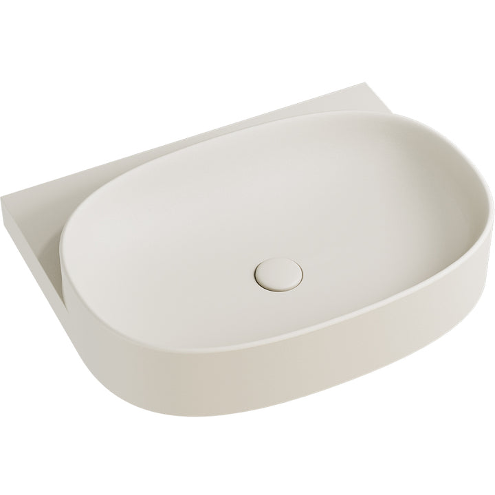 Paloma Pill Concrete Wall Hung Basin - Warm White