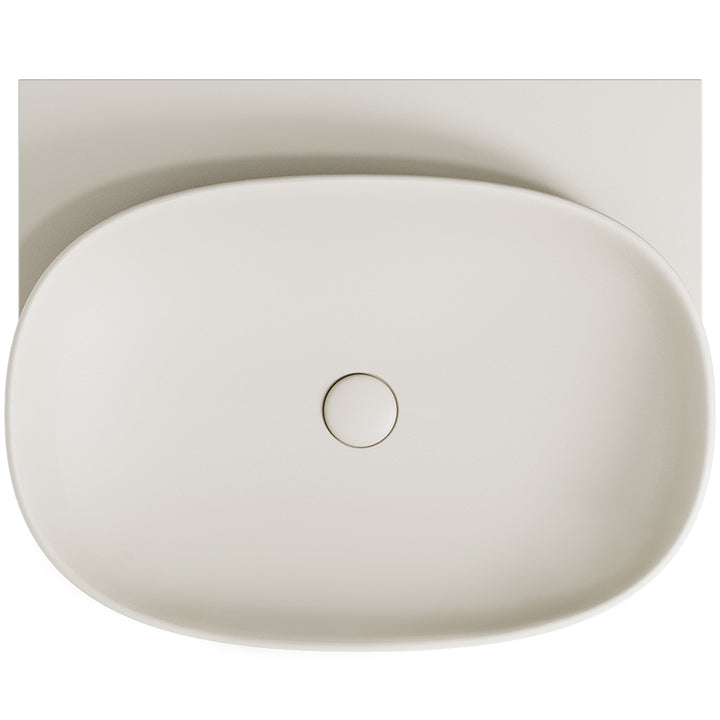 Paloma Pill Concrete Wall Hung Basin - Warm White