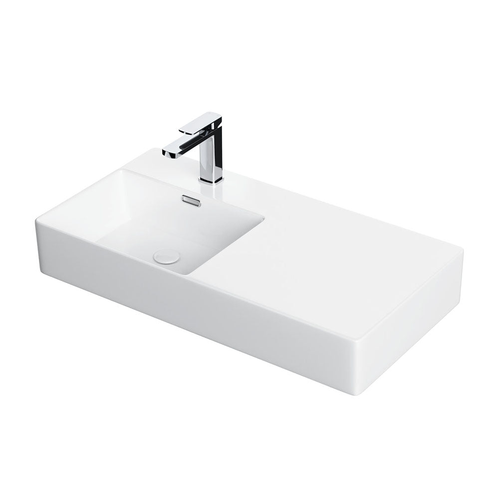 Petra 800 Left-Hand Wall Basin - Gloss White